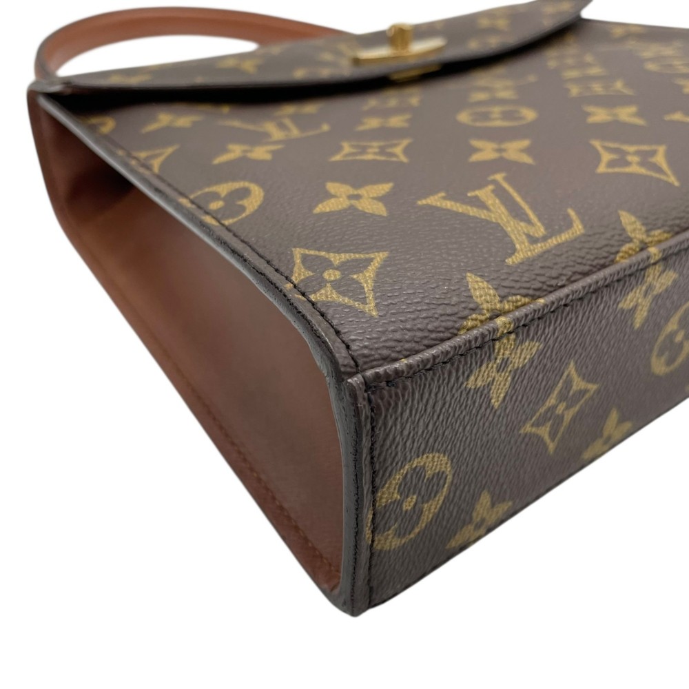LOUIS VUITTON Louis Vuitton Monogram Malesherbes Handbag M51379 Brown Leather... - Picture 9 of 16
